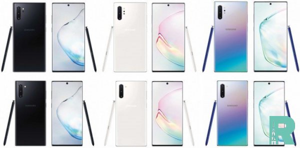 Samsung Galaxy Note10 презентовали в трех вариантах расцветки